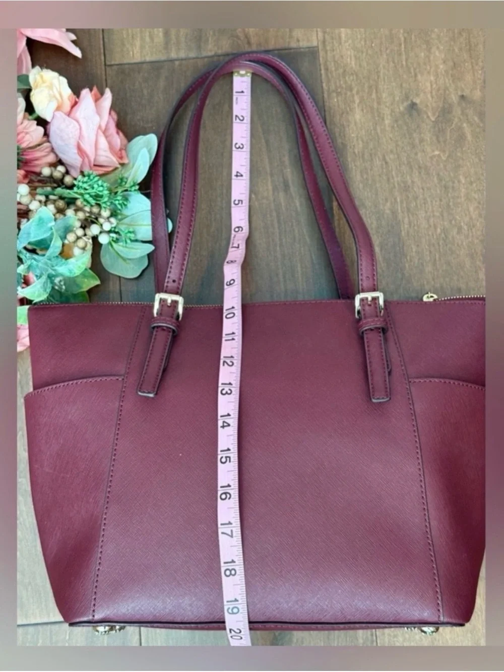 Michael Kors Charlotte Saffiano Top Zip Tote Bag